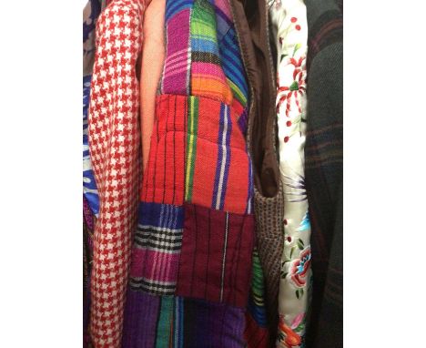 Selection of vintage 1970s - 80s Ladies clothing including wool check jacket, Austin Reed red and white dog tooth jacket, pat