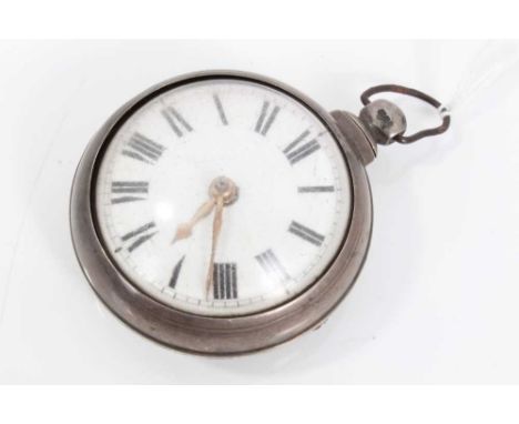 Victorian silver pair cased pocket watch with movement signed A. Bedwell, Colchester, No. 52855, in silver case with Colchest
