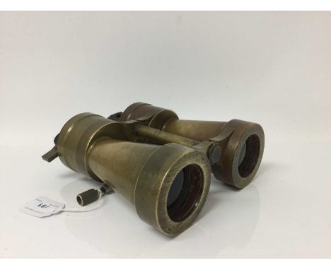 Rare pair Second World War Nazi U boat conning tower binoculars with heavy brass frame marked 'U.D.F. 7x5- 316112 - blc ', wi