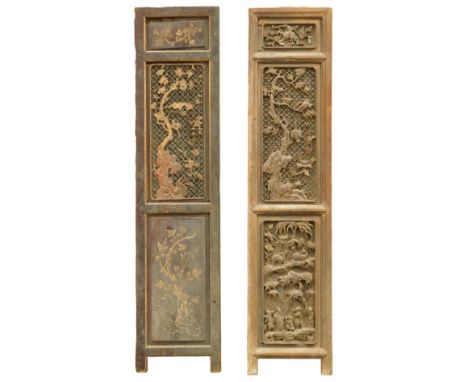 Antique Chinese celadon jade 3-panel screen