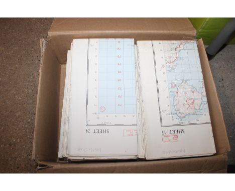 A box of Ordnance Survey maps 