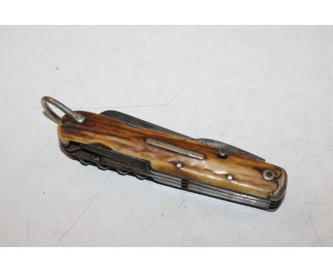 A 19th Century countryman's folding knife with nine tools by Clements of Birmingham