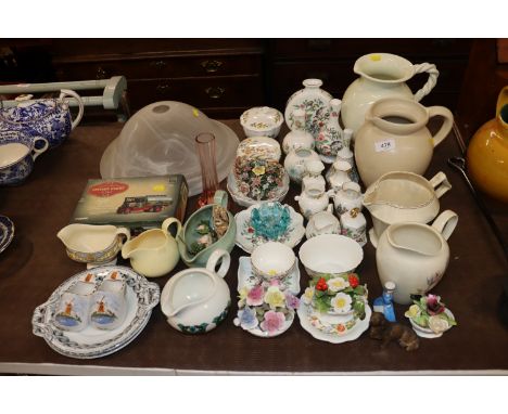 A quantity of Aynsley "Pembroke" and other porcelain; a model of a Corgi Foden steam wagon; floral encrusted ornaments; glass