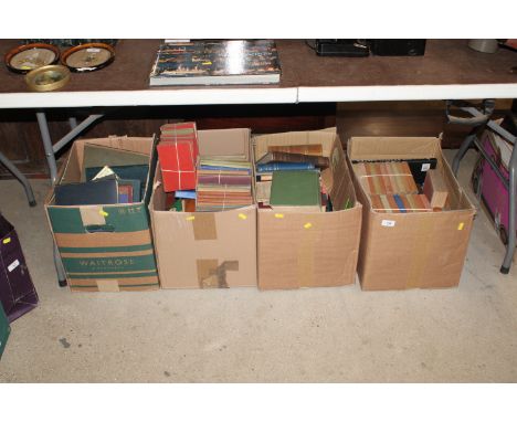 A run of Dickens and various other vintage books in four boxes 