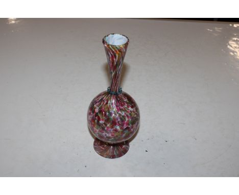 An Art Glass vase with applied decoration and rough pontil mark to base 