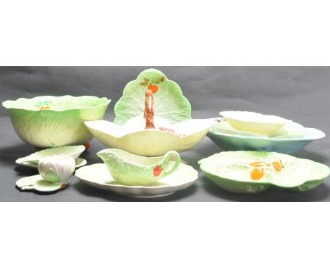 A collection of vintage 1930's mid 20th century ceramic ware by Carlton Ware. The collection includes a hand painted ceramic 