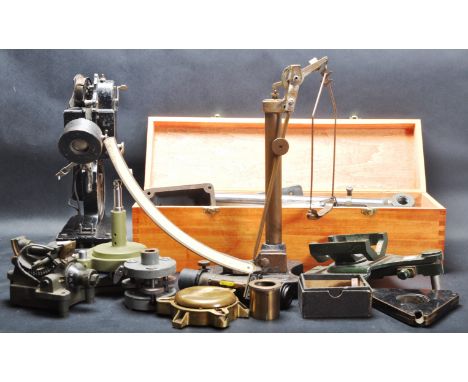 A collection of early 20th century and later precision instruments comprising of a balance scale by Griffin and Tatlock, Path