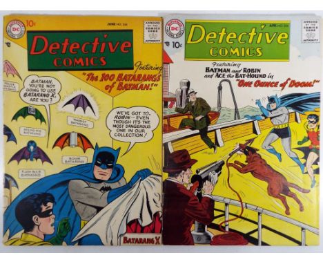 Comics - two Superman DC National Comics entitled Detective Comics one featuring Batman and Robin, Apr No.254 the other fetur