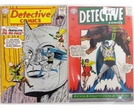 Comics - two Superman DC National Comics from Detective Comics one featuring The Fantastic Dr. No-Face, Sept No.319 and the o