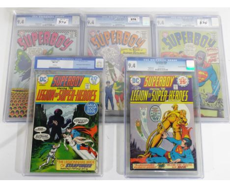Comics - five 9.4 Graded DC comics comprising three Superman DC National Comics, and two DC Decline of Super-Stars, entitled 
