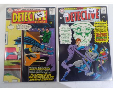 Comics - two Superman DC National Comics , entitled Detective Comics  including Sept No.343 and Oct No.344, both Approved by 