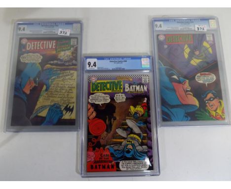 Comics - three 9.4 Graded DC comics comprising three Superman DC National Comics including Detective Comics # 366 Aug, D.C Co