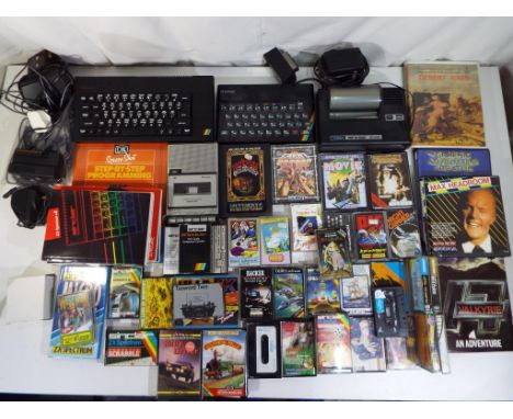 Vintage Gaming - a Sinclair ZX Spectrum personal computer and a Sinclair ZX Spectrum Plus personal computer with Pye data rec