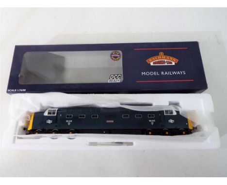 Bachmann - an OO gauge Class 55 Deltic Diesel locomotive op no 55015 'Tulyar' BR blue livery, with label stating 'DCC ready',