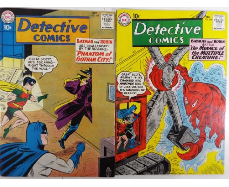 Comics - two Superman DC National Comics from Detective Comics all featuring Batman and Robin, Sept No.283 and Feb No.288, Ap