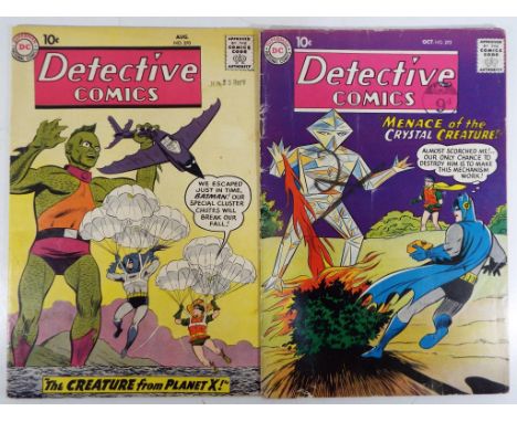Comics - two Superman DC National Comics entitled Detective Comics one featuring the Creature from Planet X, Aug No.270 the o