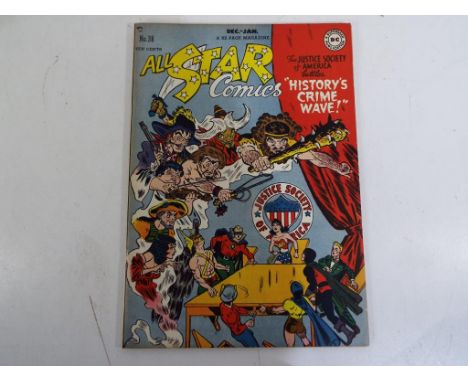 Comics - a Superman DC Publication comic featuring a 52 page magazine All Star Comics, Dec.-Jan. No.38 contained in a clear p