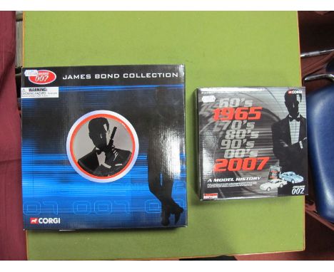 Two Boxed Corgi James Bond Film Canister Vehicle Sets, #CC93989 Aston Martin DB5 Set Illustrating the History of Corgi and Ja