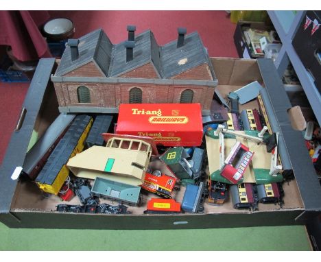 A Quantity of Mainly 'OO' Model Railway by Tri-ang, including a No. R52 0-6-0 3F Tank, boxed, rolling stock and associated it