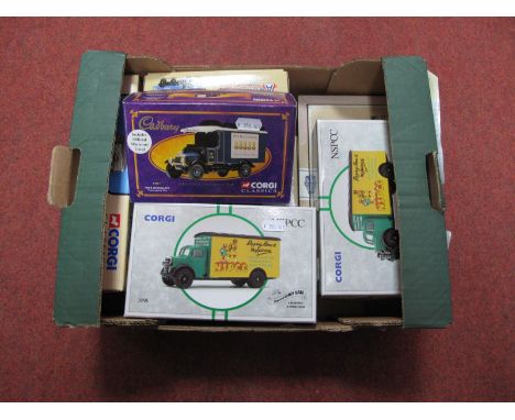 Seven Boxed Corgi Diecast Commercial Vehicles, including #97085 I Bedford Northern Collection 'Slumberland Beds', #97916 Scam