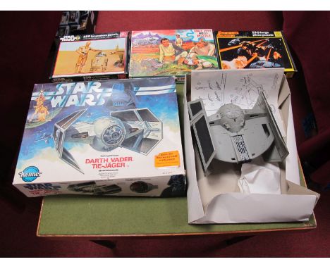 A Boxed Kenner (Germany) #2081640 Original Star Wars Darth Vader Tie Fighter Plastic Model Kit, (built), English instructions