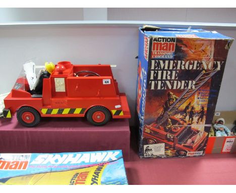An Original Action Man by Palitoy Emergency Fire Tender, with additional dressed action man figure and instructions. Fire ten