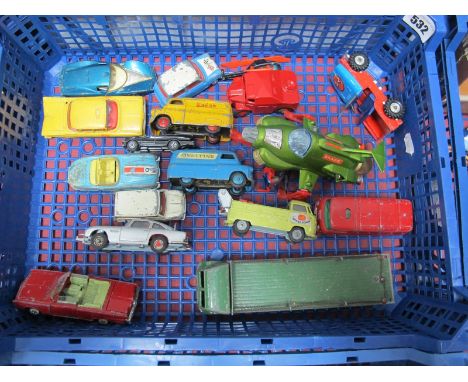 A Quantity of Diecast Vehicles by Dinky and Corgi, including Silver DB5, Foden, among others. All playworn.
