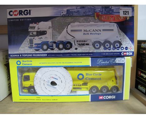 Two Boxed Corgi 1:50th Scale Diecast Commercial Vehicles , #75902 Leyland DAF Powder Tanker - Blue Circle Cement, #CC13760 Sc