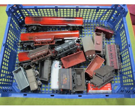 Twenty 'OO' Gauge Rolling Stock Hopper Wagons, Tankers, Vans, (some weathering noted), by Dapol, Bachmann, Mainline, Triang, 