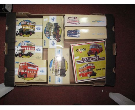Nine Corgi Classics Diecast Buses, boxed, unused. Including #D41/1 Barton Double Set and #96991 Sheffield Thornycroft.