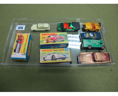 Three Matchbox 1-75 Superfast, including a No. 29 Racing Mini, all fair/good plus, all boxed, but boxes poor, plus a Corgi Ja