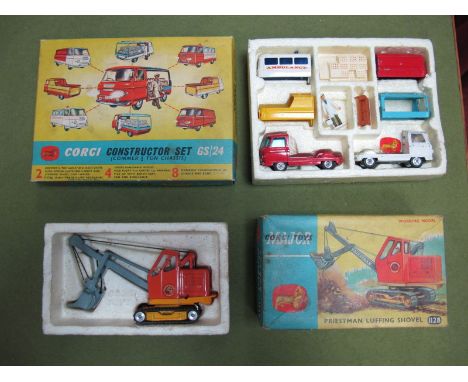 Corgi Toys Gift Set No. 24 - Constructor Set - Commer 3/4 Ton Chassis, appears complete, fair/good, boxed; plus a Corgi No. 1