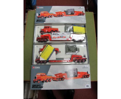 Two Boxed Corgi 1:50th Diecast Heavy Haulage Commercial Vehicles, both #17603 Siddle Cook Scammell Constructor and 24 Wheel G