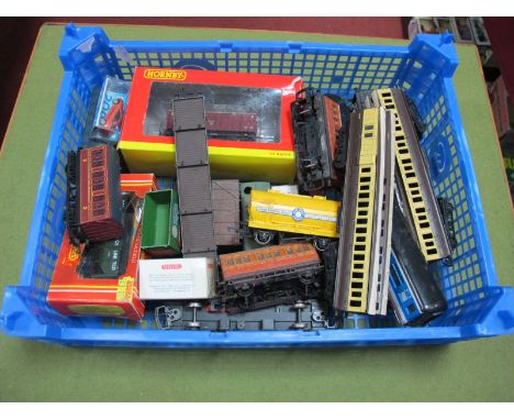 A Quantity of "00" Gauge Eight Wheeled Coaches, rolling stock, lineside accessories by Hornby, Bachmann,  Viking, Triang and 