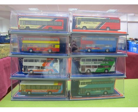 Eight Corgi 1:76th 'OO' Scale Diecast Model Original Omnibus Vehicles 'Bus Operators of Britain', including #43113 Leyland Ly