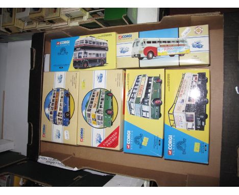 Six Diecast Corgi Classics Buses, all boxed including #97871 Karrier Bradford City.