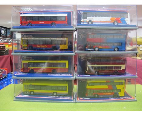 Eight Corgi 1:76th 'OO' Scale Diecast Original Omnibus 'Bus Operators of Britain', including #43607 Northern Counties Palatin