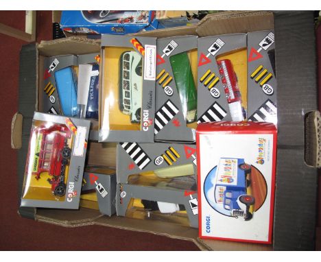Thirteen Corgi Diecast Vehicles, all boxed includes #C858 London General Thornycroft and #97082 Pickfords Bedford.