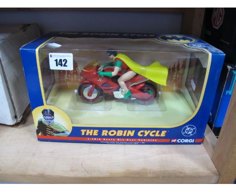 Corgi 77407 1/16th Scale Diecast and Plastic Batman Figure "The Robin Cycle", boxed.