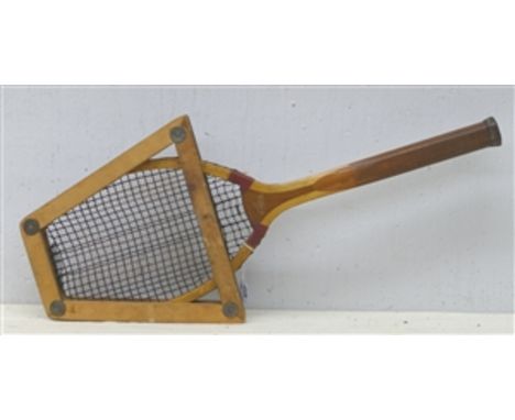 Vintage TennisschlägerHolz, E.D.B - Sykes, Spezial, mit Spanner, l 69 cm, 