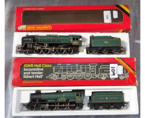 HORNBY 00 GAUGE; A G.W.R. LOCOMOTIVE "ALBERT HALL" (R.729 ) (boxed) and a B.R. 2-10-0 locomotive, "Evening Star" (R.065) (box