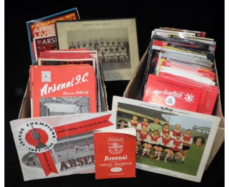 FOOTBALL INTEREST; ARSENAL, A COLLECTION OF FOOTBALL PROGRAMMES from Season 1949-50, all through the 1960s, 70s, 80s and late