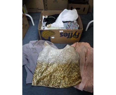 A COLLECTION OF LADIES VINTAGE CLOTHING, mostly blouses