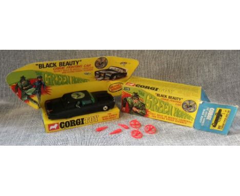 CORGITOY; "THE GREEN HORNET'S BLACK BEAUTY CRIME FIGHTING CAR" (268) with original box and insert, three red plastic spinners