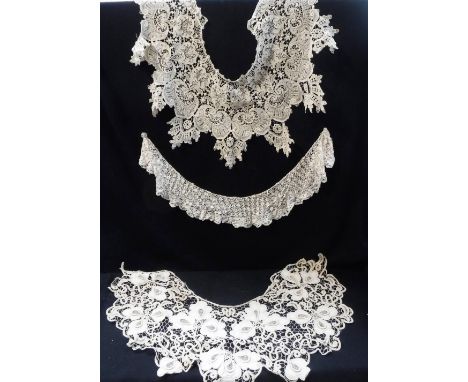 THREE VINTAGE CREAM LACE COLLARS