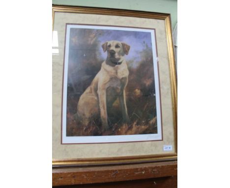 AFTER JOHN TRICKETT 'Seated Gun Dog', signed limited edition colour print 194/850, published by Sally Mitchell, gilt frame an