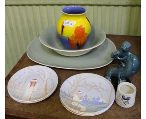 A SELECTION OF VARIED POOLE POTTERY ITEMS 