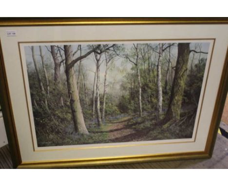 AFTER CAESAR SMITH A LIMITED EDITION PRINT OF THE BLUEBELL WOOD, signed with publisher's blind stamp, in gallery mount and fr