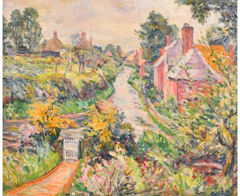 Charles Genge (1874-1958), 'The White Gate', oil on canvas, signed, 20" x 24" (51 x 61cm), unframed.