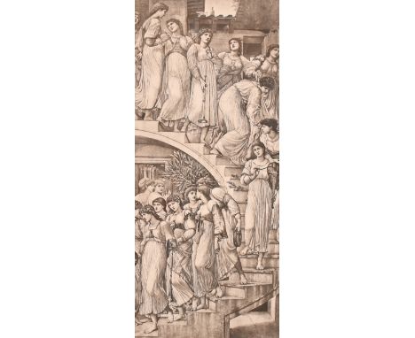 After Burne Jones, 'The Golden Stairs', photolithograph, image size 10" x 4.25" (25 x 11cm), and another. 'The Mirror of Venu